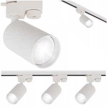 Oświetlenie szynowe 3x Lampa GU10 biała listwa 1m Szynoprzewód REFLEKTOR