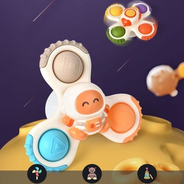 СПИННЕР С ПРИСОСКОЙ СЕНСОРНАЯ ВАННА ПОДАРОЧНАЯ ПОГРЕМКА 3 ШТ.