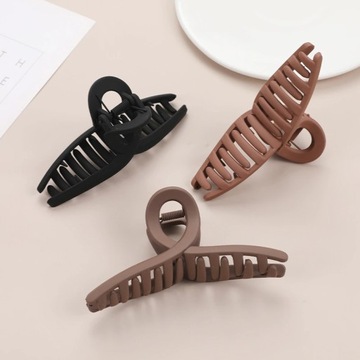 Шпилька, застежка, застежка, зубцы, челюсть, матовая черная, большая, длинная