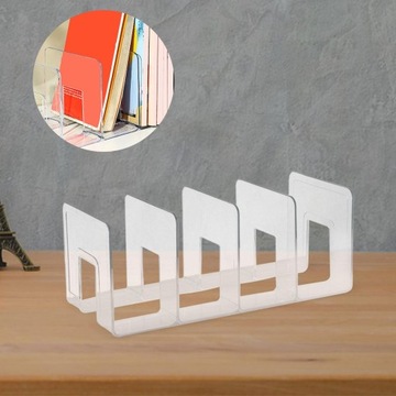 Книжный шкаф для хранения книг с 4 отделениями. Прочные акриловые подставки для книг. Прозрачный шкаф