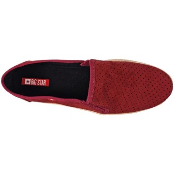 Espadryle damskie Big Star bordowe FF276034 37