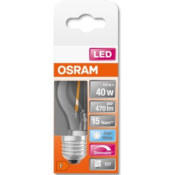 Светодиодная лампа E27 4,8 Вт = 40 Вт, 4000K, регулируемая яркость OSRAM