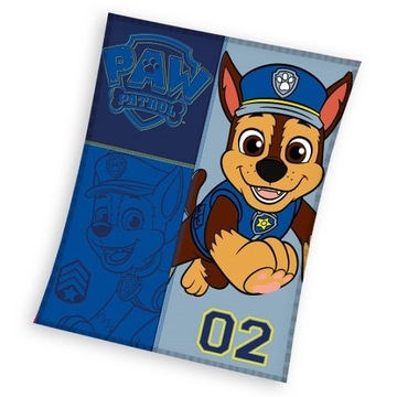 Koc pluszowy milutki PSI PATROL paw Chase niebieski 150x200 cm Coral Czejs
