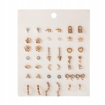 30Pairs/Sets Women Mixed Crystal Small Stud E