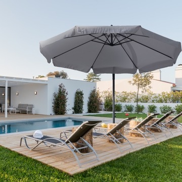 БОЛЬШОЙ СКЛАДНОЙ САДОВЫЙ ЗОНТ СО СТРЕЛКОЙ С КРЫШКОЙ 350 СМ