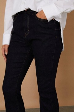 Wallis NH3 ddv granatowe spodnie jeans bootcut kieszenie L