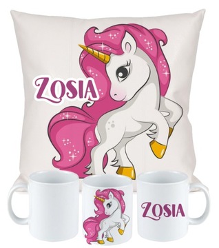 ZESTAW PODUSZKA KUBEK JEDNOROŻEC UNICORN PREZENT