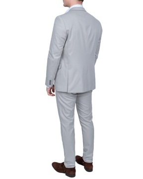 Мужской костюм Элегантный приталенный гладкий - СЕРЫЙ - 56