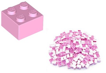 lego klocek 2x2 RÓŻOWY -Bright Pink x 10 szt -3003