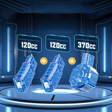 ЭЛЕКТРИЧЕСКИЙ АВТОМАТИЧЕСКИЙ ВОДЯНОЙ ПИСТОЛЕТ 3x МАГАЗИНЫ 370CC+120CC+120CC