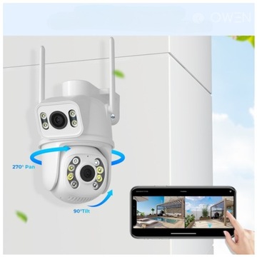 ВРАЩАЮЩАЯСЯ НАРУЖНАЯ КАМЕРА, двойной WIFI ULTRA HD, 4xZOOM, отслеживание движения