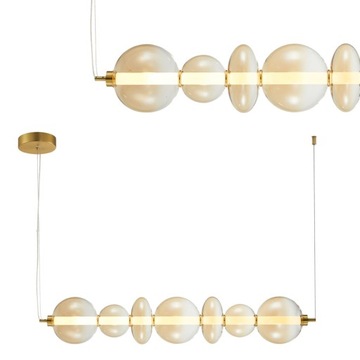 Lampa wisząca do salonu LED 3000K szklany klosz DAPHNE AMBER 40W Milagro