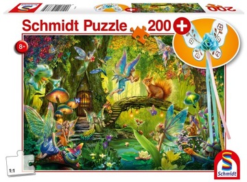 Schmidt Puzzle 200 Leśne wróżki + różdżka