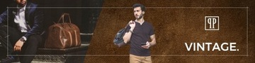 Torba męska skórzana Paolo Peruzzi na ramię brązowa torba na laptopa retro
