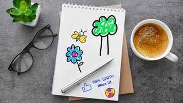 Штамп для учителя, тема, оценка, картинка