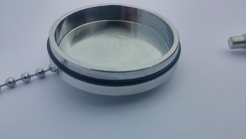 Заглушка для сливного сифона раковины из нержавеющей стали fi38 мм с высоким глянцем