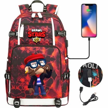 Рюкзак Brawl Stars Macaron Mico с USB-зарядкой. Большая емкость