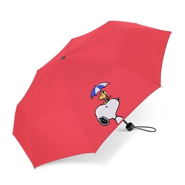 Parasolka dziecięca Happy Rain Super Mini Peanuts red Snoopy czerwona
