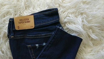 rurki skinny HOLLISTER abercrombie W25 XS dziury