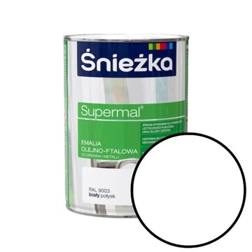 Emalia Supermal Olejno-Ftalowa 0,8L biały połysk RAL9003 Śnieżka 91012629