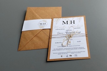 Приглашения на свадьбу МОНОГРАММА эко экологическая Свадьба