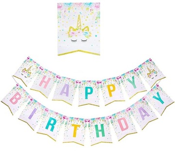 Baner Happy Birthday Jednorożec Unicorn