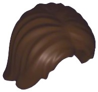Lego Nowe Włosy Dark Brown c. brązowe średnie rozczesane na środku 88283