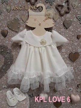 Вершкова сукня для хрещення для дівчинки S LOVE 6 56 Angelino