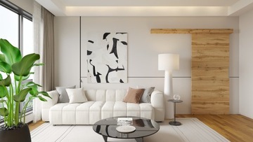 Раздвижные двери 70 настенные ALFA дуб ланселот 74+ раздвижная система