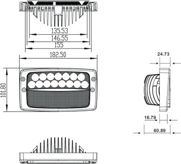 Deutz-Fahr Светодиодная галогенная рабочая лампа 12В 3280Лм 119780 на крышу