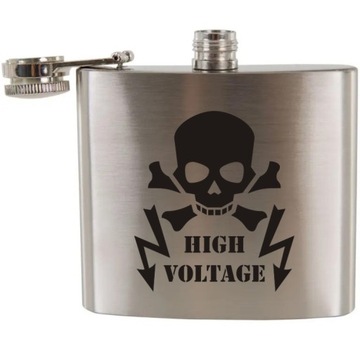 Piersiówka z grawerem HIGH VOLTAGE czaszka