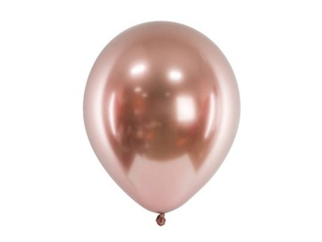 Balony Glossy Rose Gold, różowo-złoty chrom, 30cm, 50 szt.