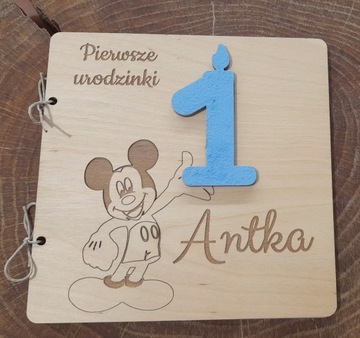 KARTKA DREWNIANA URODZINY ROCZEK prezent pamiątka