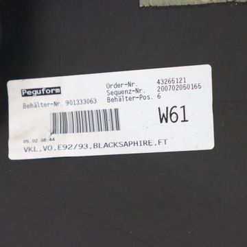 BMW E92 E93 NÁRAZNÍK PŘEDNÍ BLACK SAPHIRE ČERNÁ METALIC - 475