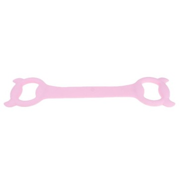 Силиконовые ленты для йоги розового цвета.