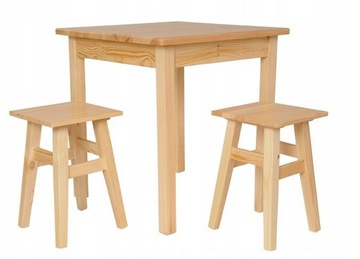 Komplet Stół 70 x 70 i 2x Taboret Stoły Kolory
