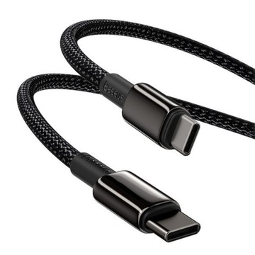 КАБЕЛЬ BASEUS TUNGSTEN GOLD TYPE-C/TYPE-C 100 Вт, 2 м, ЧЕРНЫЙ, БЫСТРАЯ ЗАРЯДКА