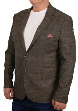 ПИДЖАК МУЖСКОЙ КОРИЧНЕВЫЙ В КЛЕТКУ, ЭЛЕГАНТНЫЙ, ПОВСЕДНЕВНЫЙ, ТУРЕЦКИЙ, 66