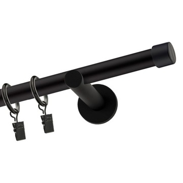KARNISZ POJEDYNCZY 19MM METALOWY CZARNY MAT / BIAŁY 540cm LOFT