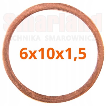Podkładka, uszczelka miedziana CU - M6 - 6x10x1,5 - smarland.pl