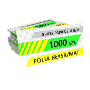 Wizytówki 1000 sztuk Folia błysk/mat