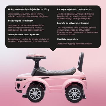 Светло-розовый каталка Sun Baby для годовалого ребенка.