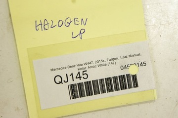 QJ145 MERCEDES VITO W447 HALOGEN LEVÝ PŘEDNÍ A2128200956