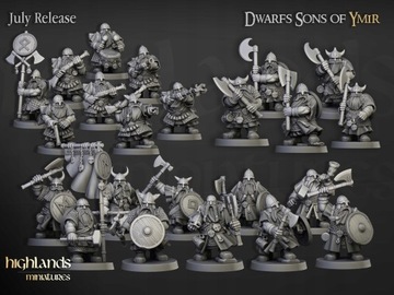 Гном-воин x10 шт. CMD - Highlands Miniatures