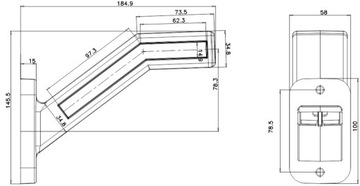 Габаритные фонари LED МАРКЕРНЫЕ ЗНАКИ НАПРАВЛЕНИЯ НАБОР ИЗ 2 ШТ.