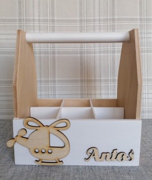 Организатор для офиса 100% древесина, бохо, с названием