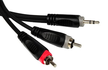 Kabel audio insertowy Jack 3.5 stereo/2xRCA 1m