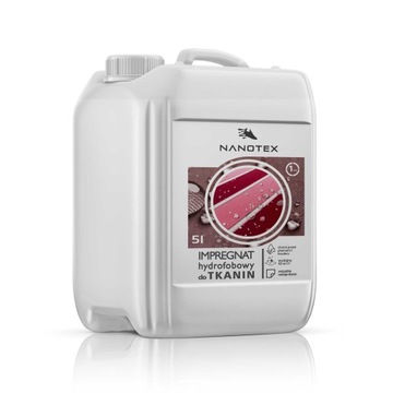 NanoTex impregnat hydrofobowy do tkanin 5 Litrów