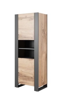 Witryna WOOD dąb wotan + antracyt- Cama Meble