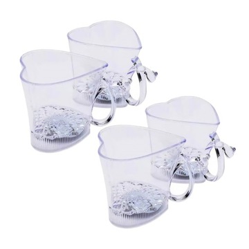 4 SZTUK świecące kubki serca LED Light Glow Cups W